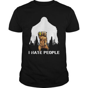 I Hate People Bear Drinking Beer Shirt